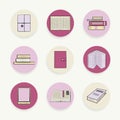 Books stickers pink Royalty Free Stock Photo