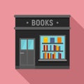 Books store icon, flat style