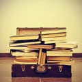 Books in a suitcase