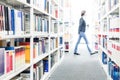 Books at a university library Royalty Free Stock Photo