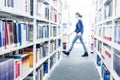 Books at a university library Royalty Free Stock Photo
