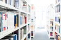 Books at a university library Royalty Free Stock Photo