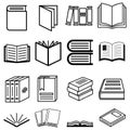 Books vector icons set. Book icon. library illustration simbol collection. Education logo or sign. Royalty Free Stock Photo