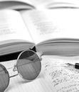 Books and volumes on the table