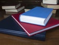 Books on wood table