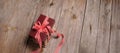 Books wrapped with color ribbon, on wooden table