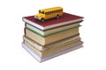 Books and yellow bus Royalty Free Stock Photo