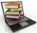 Books from your laptop on a white Royalty Free Stock Photo