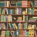 Bookshelf, books, library, vector