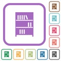 Bookshelf with books solid simple icons