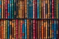 Bookshelf with colorful books background