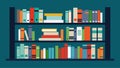 A bookshelf filled with books representing the organized storage of various types of data.. Vector illustration. Royalty Free Stock Photo