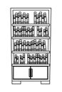 Bookshelf full of books icon cartoon