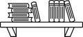 Bookshelf Icon for Education Knowledge Storage and Study Learning Royalty Free Stock Photo