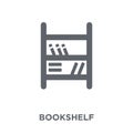 Bookshelf icon from Furniture and household collection. Royalty Free Stock Photo