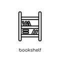 Bookshelf icon from Furniture and household collection. Royalty Free Stock Photo