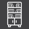 Bookshelf line icon, Furniture and interior