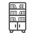Bookshelf line icon, Furniture and interior