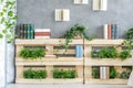 Bookshelf made of pallets Royalty Free Stock Photo