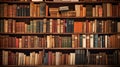 Bookshelf Many old books in a book shop or library Royalty Free Stock Photo