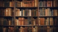 Bookshelf Many old books in a book shop or library Royalty Free Stock Photo