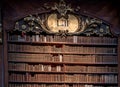 Bookshelf and old books in the State Hall of Austrian National Library - Vienna, Austria Royalty Free Stock Photo