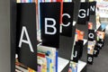 Bookshelf organized by Alphabetical order Royalty Free Stock Photo