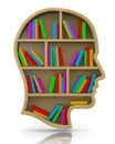 Bookshelf in the Shape of Human Head Royalty Free Stock Photo