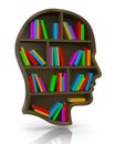 Bookshelf in the Shape of Human Head Royalty Free Stock Photo