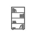 bookshelf silhouette vector icon isolated on white