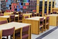 Bookshelf and studying desk of library