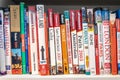 Bookshelf with travel books