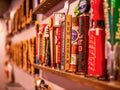 bookshelf of variety colorful books