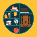 Bookshelf. Vector illustration decorative design Royalty Free Stock Photo