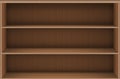 Bookshelf virtual library. Vector realistic wooden online media books background. Book store shelf template. Isolated graphic