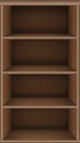 Bookshelf virtual library. Vector realistic wooden online media books background. Book store shelf template. Phone screen size.