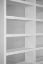 Bookshelf in white empty blank shelfs Royalty Free Stock Photo