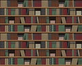 Bookshelves with books. Seamless background. Old books on the shelves. Library