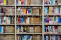 Bookshelves with different kind of books