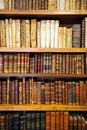 Bookshelves inside a bookstore, antique books, library Royalty Free Stock Photo