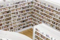 Bookshelves in the library in Singapore.