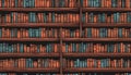 Bookshelves old vintage library illustration Royalty Free Stock Photo