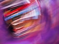 Bookshelves in school study class room abstract blurry backdrop image