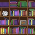 Bookshelves. Seamless texture. illustration.