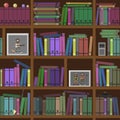 Bookshelves. Seamless texture. illustration.