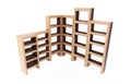 Bookshelves in the shape, online library book shelf concept 3d rendering