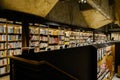 Bookshelves in underground bookstore,China