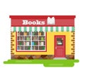 Bookshop, bookstore facade. Vector illustration