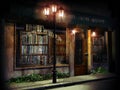 Bookshop at night