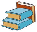Bookstack drawing. Bookstore or library hand drawn doodle Royalty Free Stock Photo